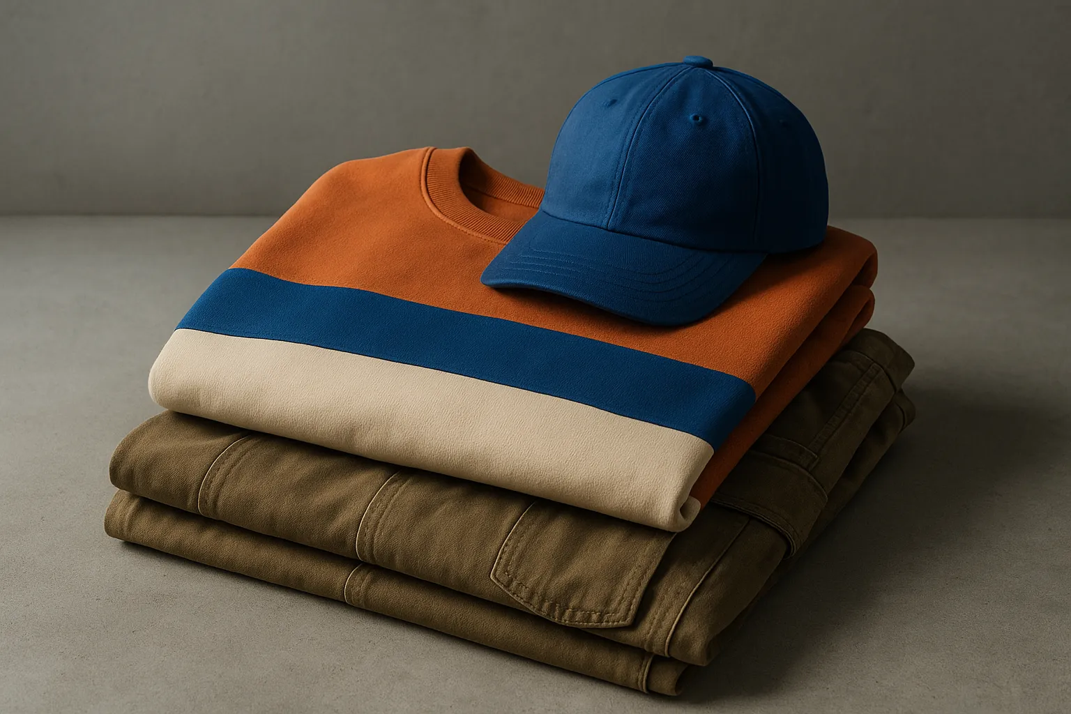 Gefaltete Streetwear im Farbblock-Design