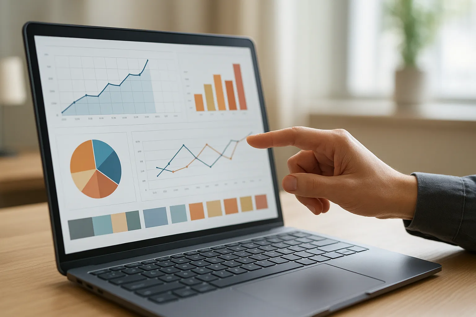 Close-up of a fashion trend analytics dashboard on a tablet