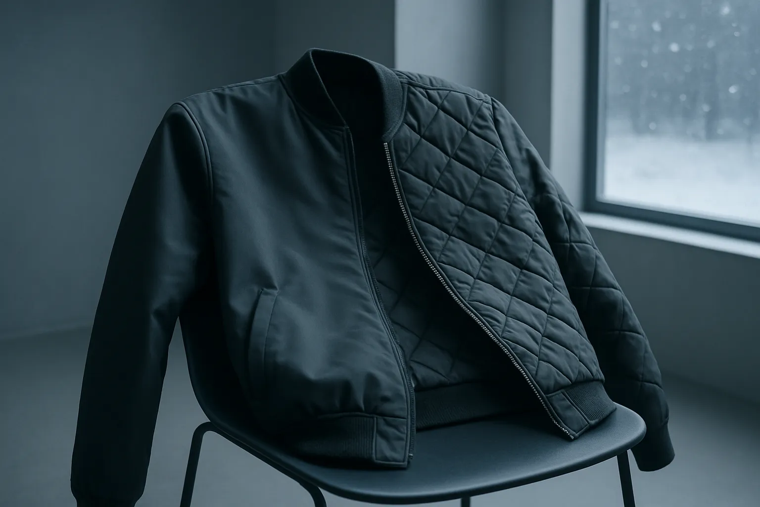 Reversible blouson from Balenciaga ski collection, showcasing material innovation